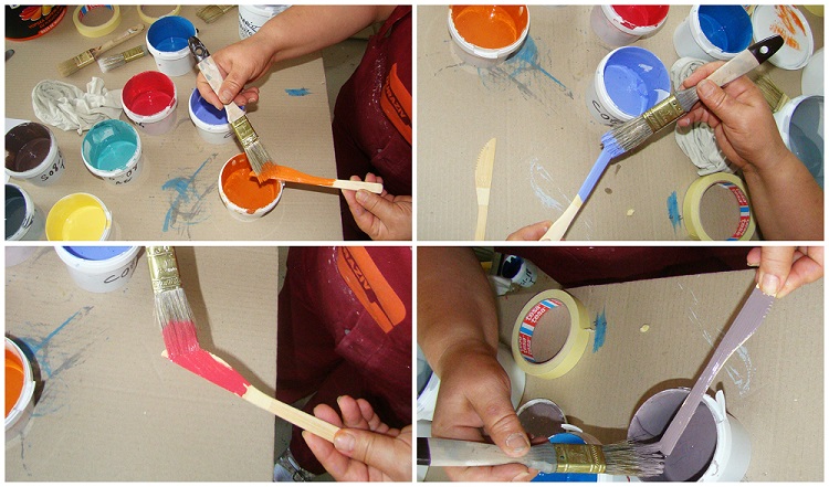 colaj cu pasi pentru bricolaj colorat